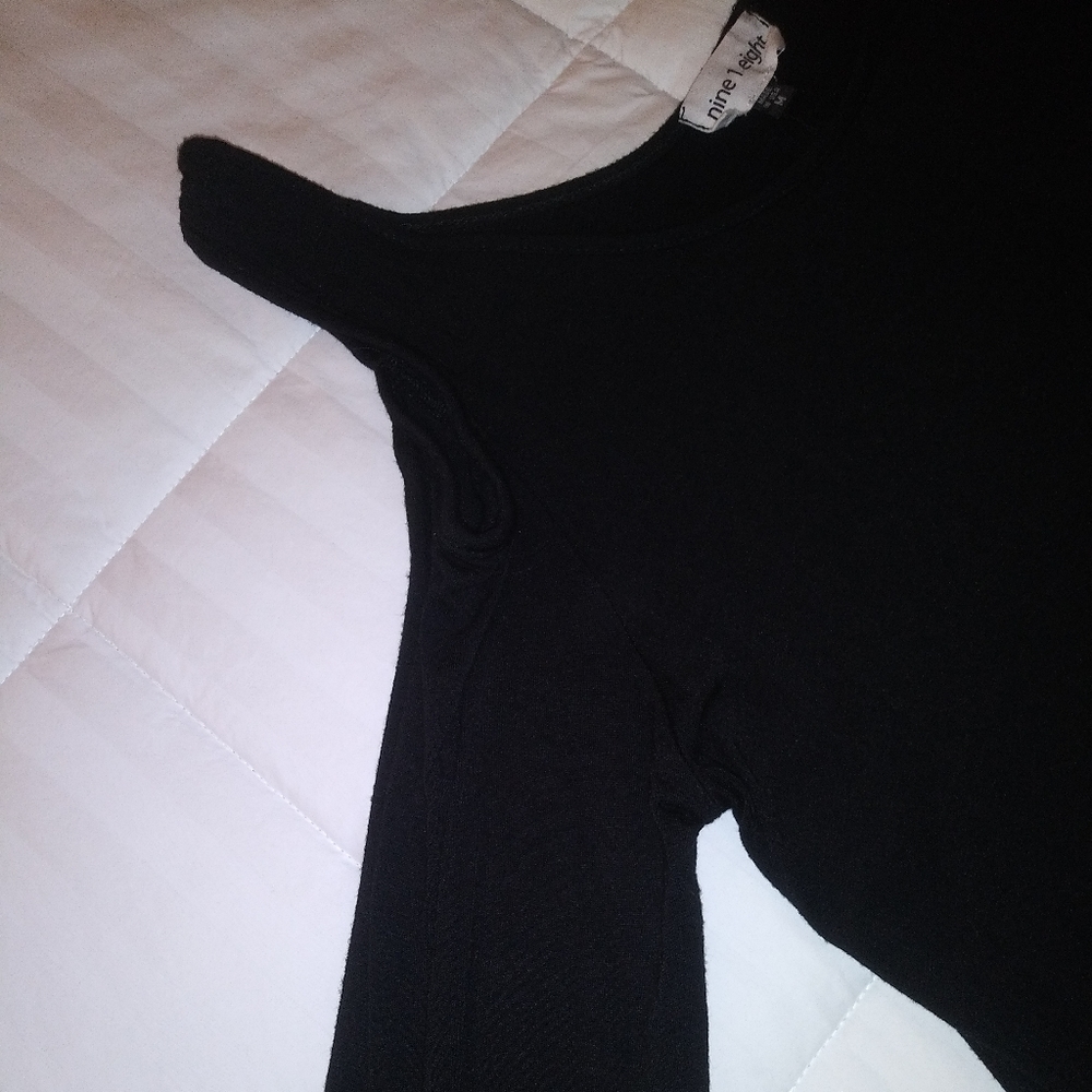 Womens Nine 1 Eight Black Open Shoulder Dress, Size Medium - Picture 5 of 12